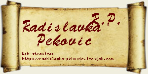 Radislavka Peković vizit kartica